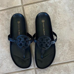 TORY BURCH Women's Miller Cloud Thong Sandals Black 10 1/2